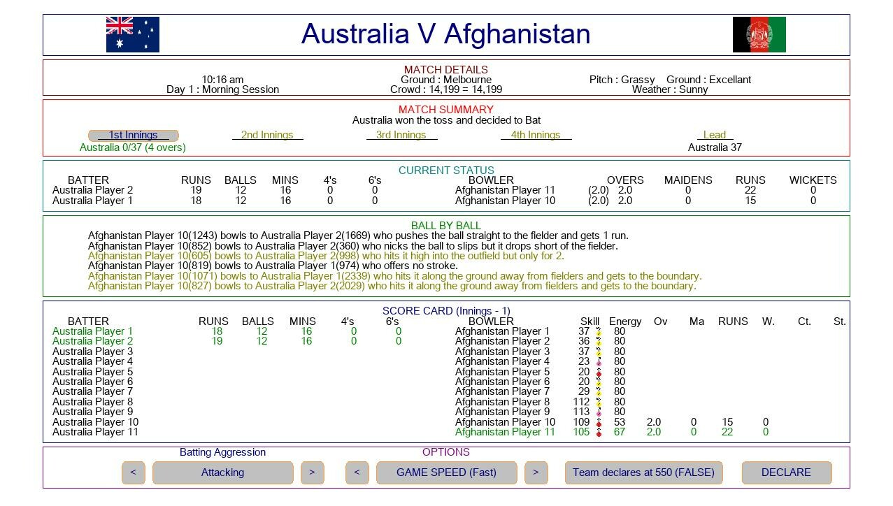 Test Cricket Manager screenshot #2