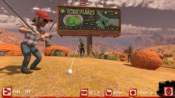 Screenshot of Golf VS Zombies gameplay showing in-action mechanics