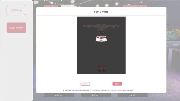Screenshot z VRoid Clothing Maker