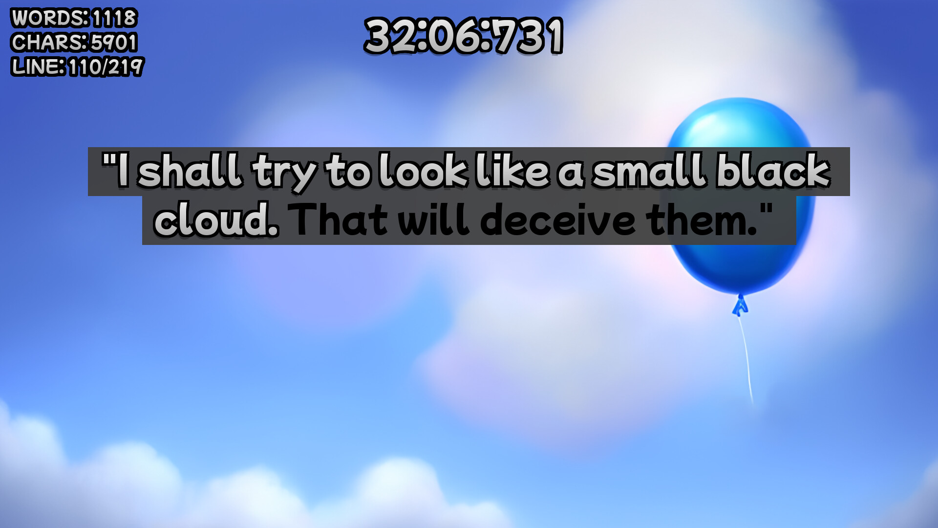 Winnie-the-Pooh's book writing speedrunner screenshot 8
