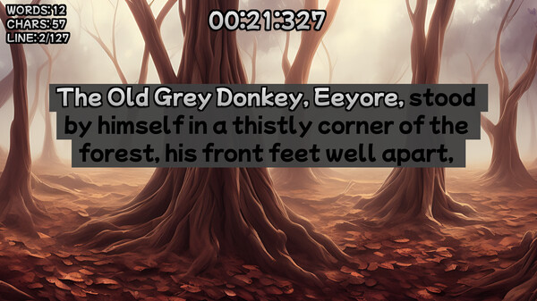 Winnie-the-Pooh's book writing speedrunner
