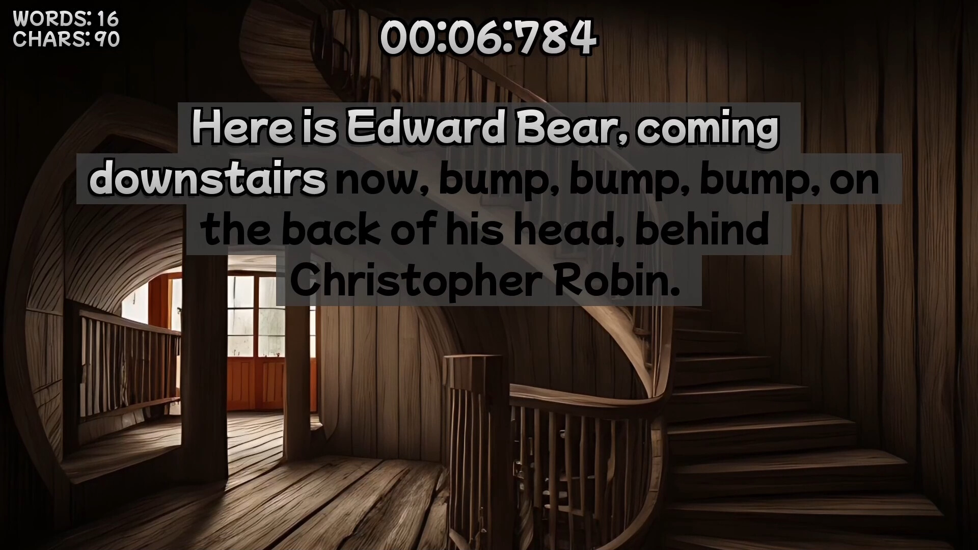 Winnie-the-Pooh's book writing speedrunner screenshot 3