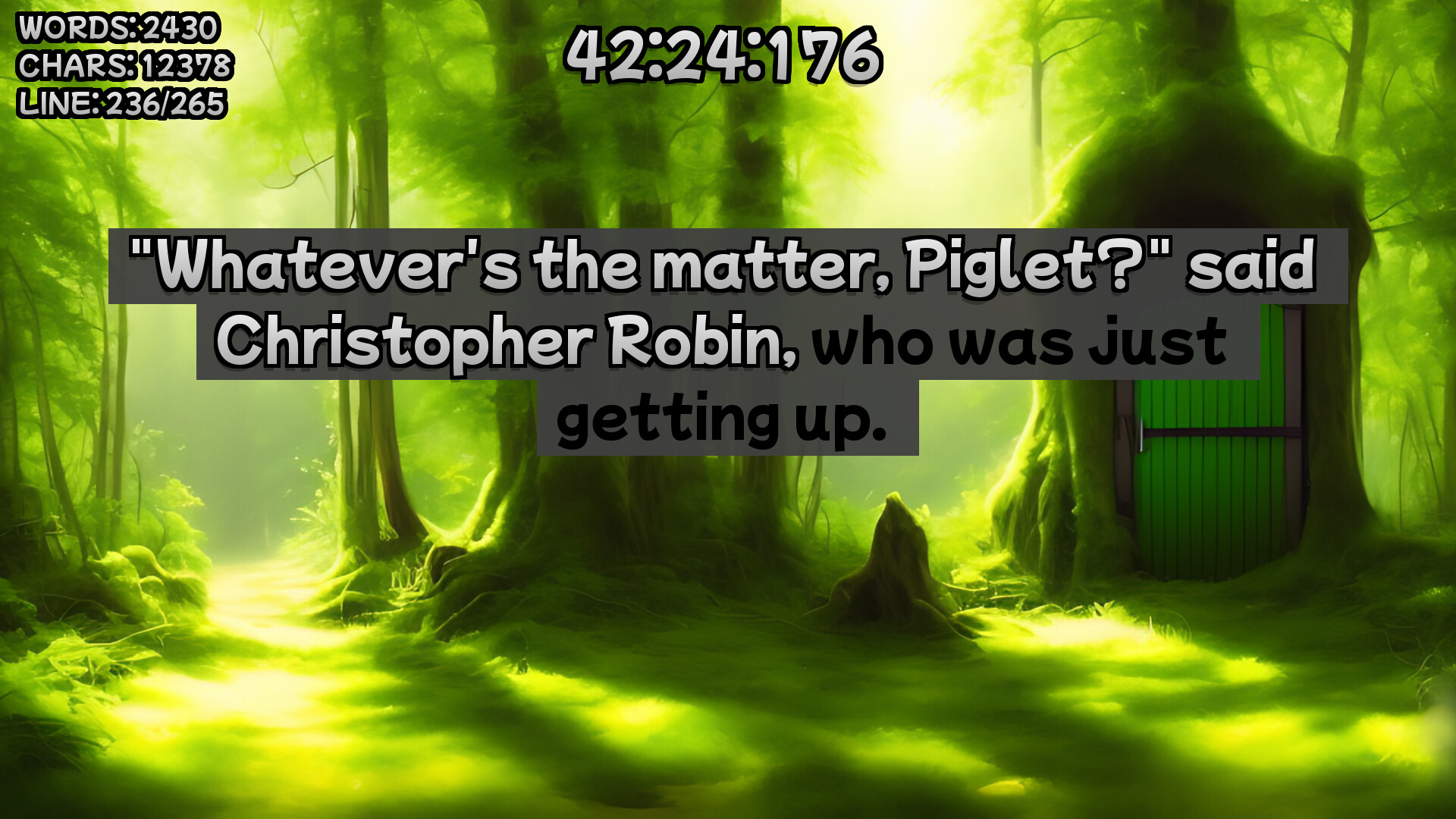 Winnie-the-Pooh's book writing speedrunner screenshot 7