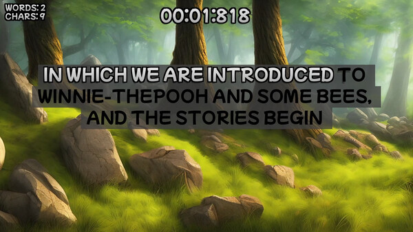 Winnie-the-Pooh's book writing speedrunner