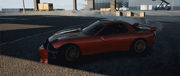 Drift Island xe đua màu đỏ drift cháy đường