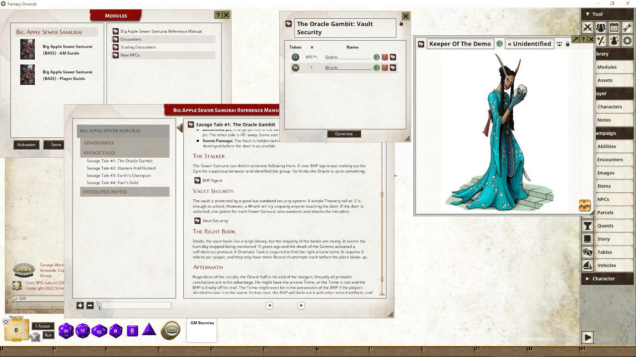 Fantasy Grounds - Big Apple Sewer Samuraiのスクリーンショット 1