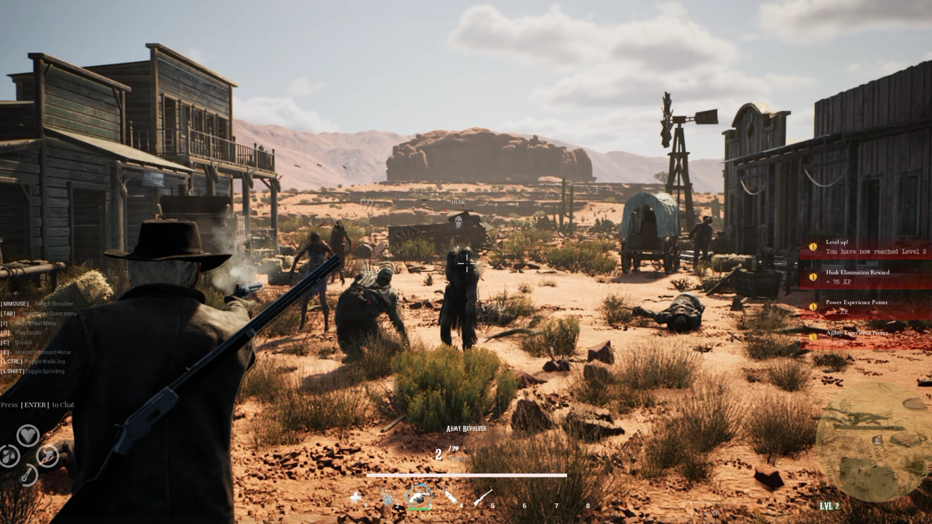 Western Rye co-op party of four players defending a homestead at night