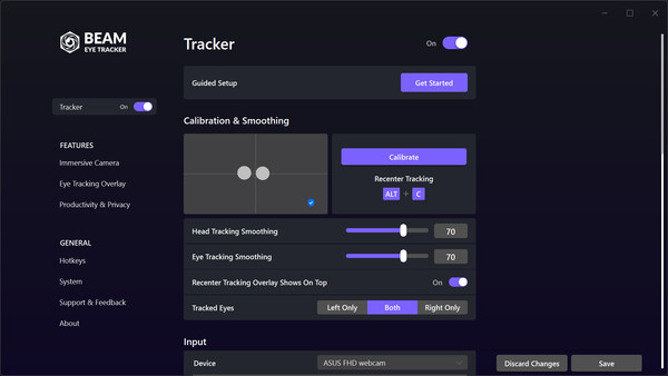 Beam Eye Tracker — скриншот 2