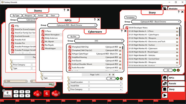 Fantasy Grounds - Cyberpunk Red Black Chrome