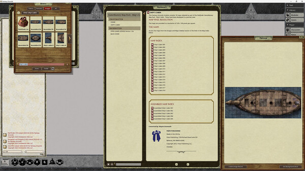 Fantasy Grounds - Pathfinder RPG - GameMastery Map Pack: Ship's Cabin