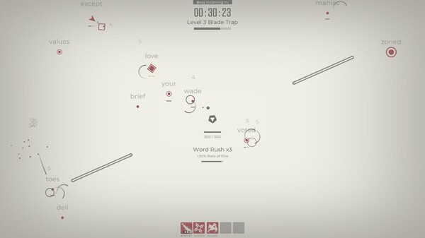Screenshot z Glyphica: Typing Survival