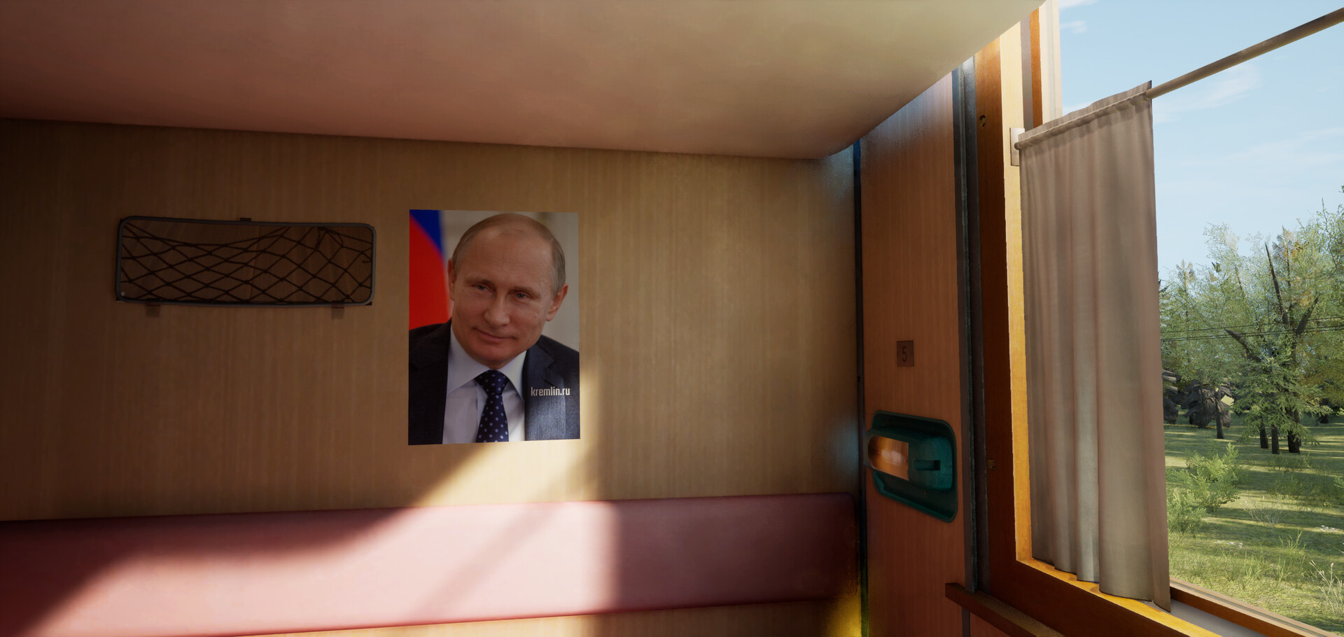 Russian Train Trip 2 - Putin's posters in the train car Featured Screenshot #1