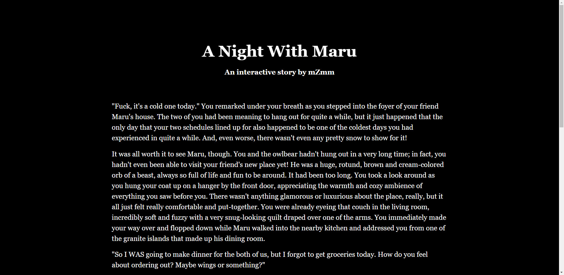 screenshot of A Night With Maru 1