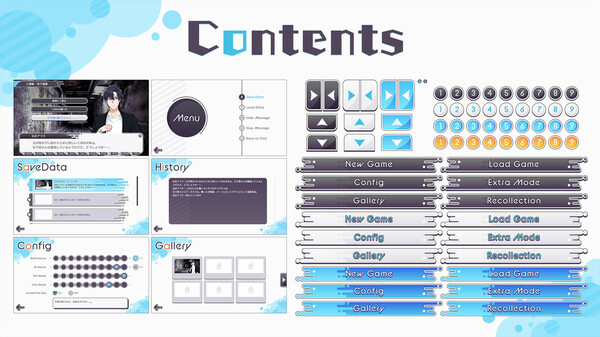Tyrano Builder - Visual Novel GUI Pack #3 Color-Blue [kopanda UI]