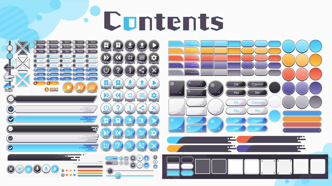 Tyrano Builder - Visual Novel GUI Pack #3 Color-Blue [kopanda UI] Featured Screenshot #1