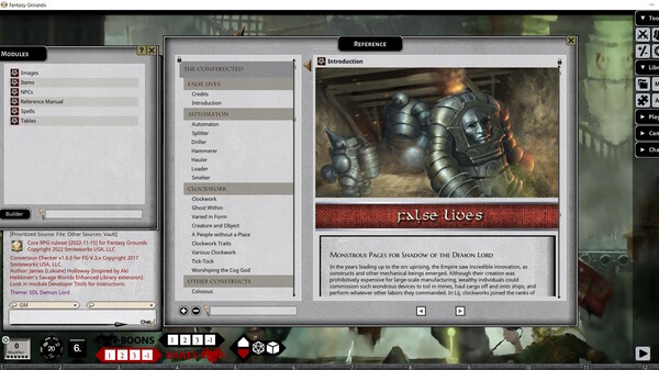 Fantasy Grounds - Shadow of the Demon Lord Monstrous Pack 5 - The Constructed