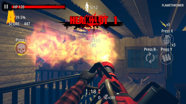 Zombie Hunter: D-Day - SS-ranked Weapon "FLAMETHROWER"