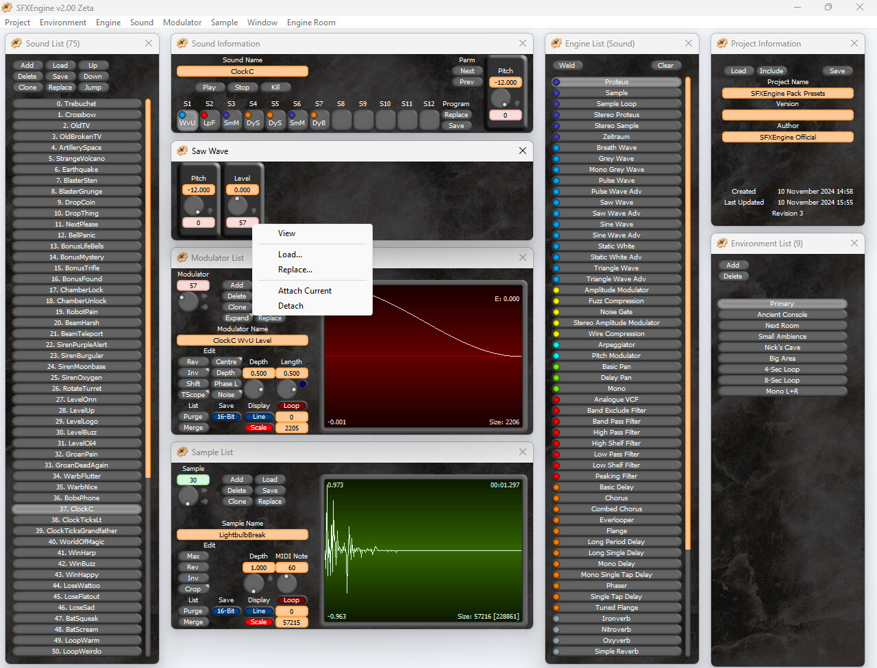 SFXEngine screenshot 2
