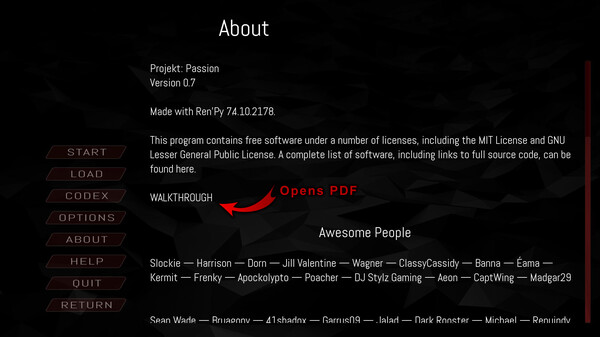 Projekt Passion — Season 1 Walkthrough