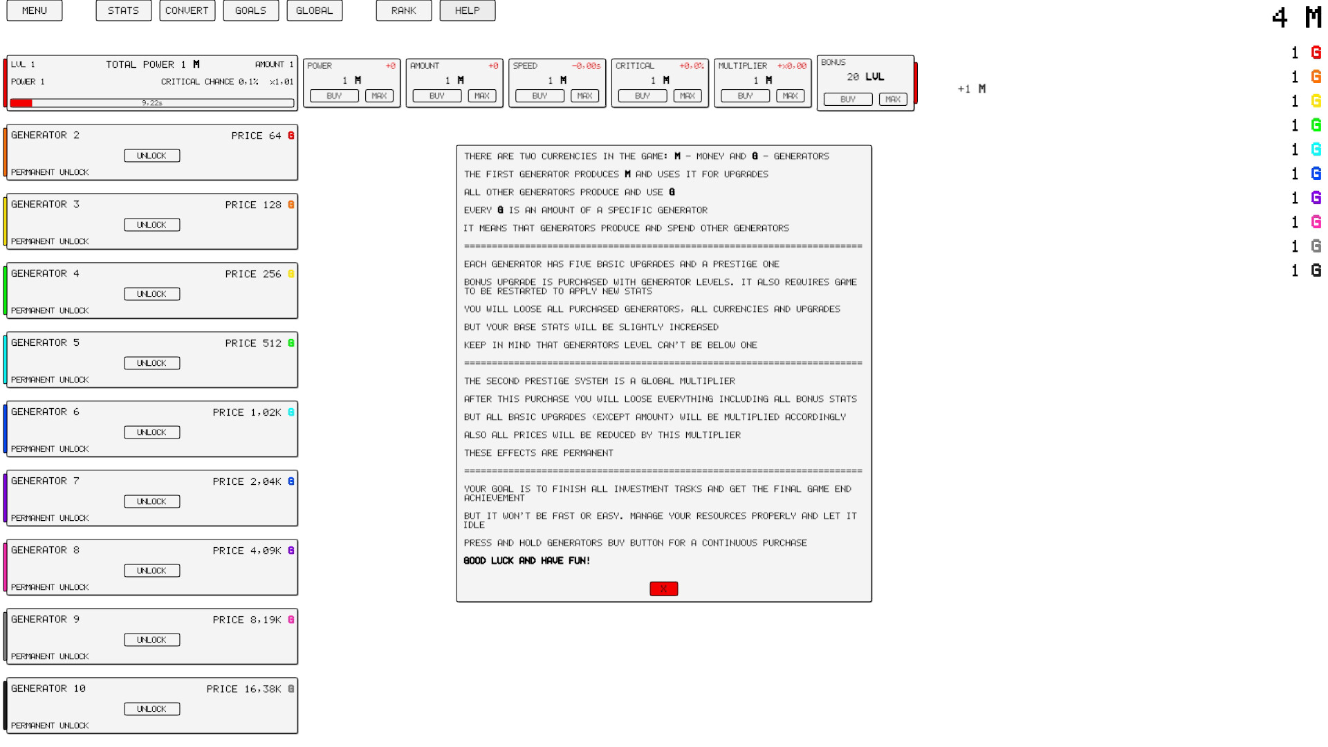 Idle: Generators