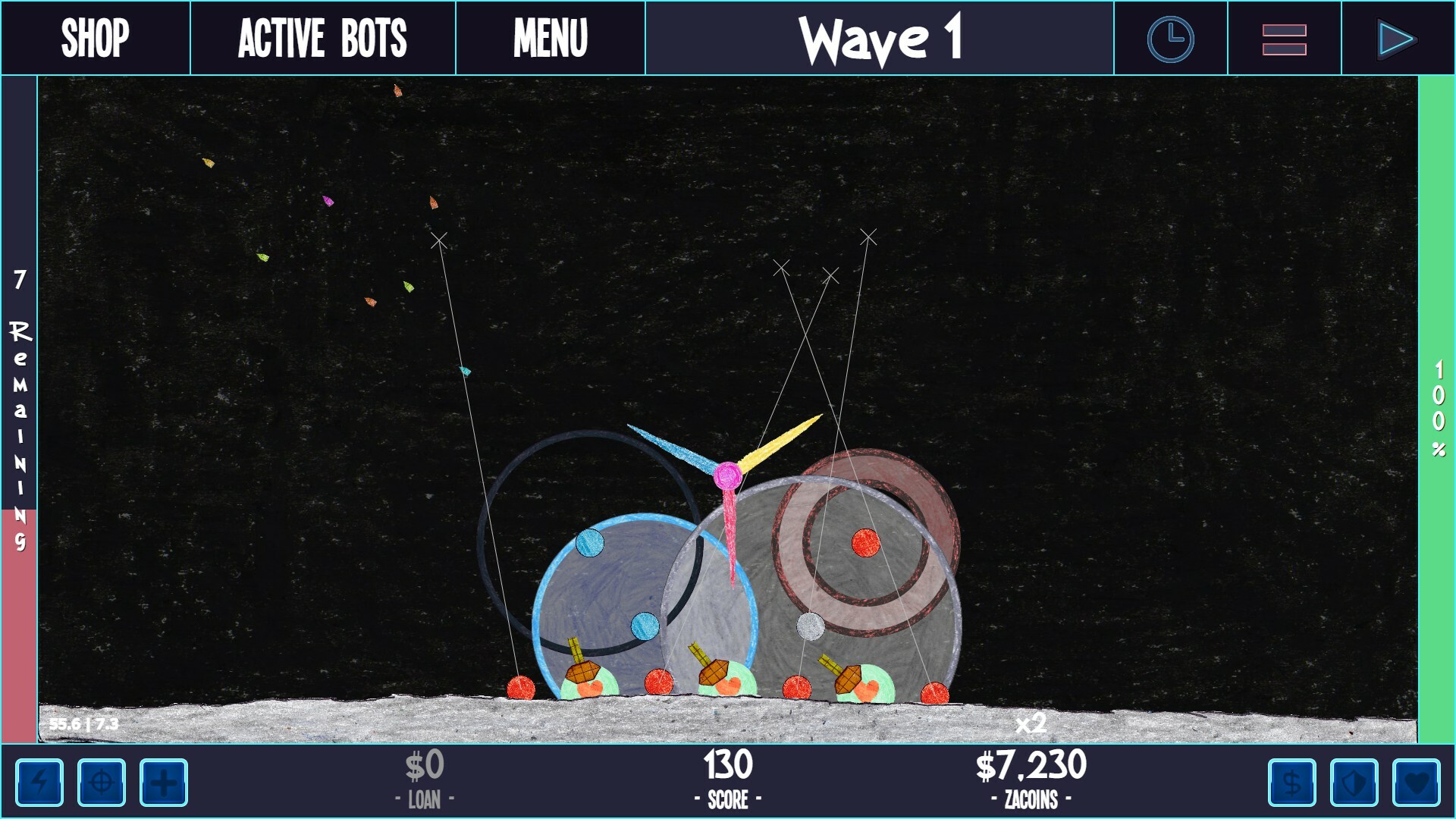 screenshot of ZaciSa: Defense of the Crayon Dimension! 2