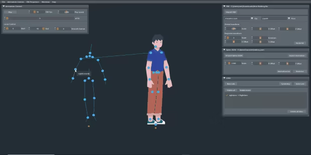 FBX2SPINE - 3D Mocap to 2D Animation Transfer Tool video 2