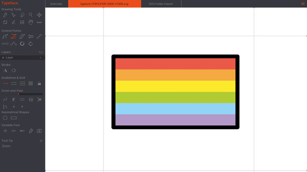 Screenshot z Birdfont Screenshot z Birdfont