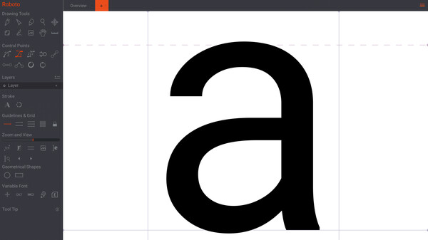 Screenshot z Birdfont Screenshot z Birdfont