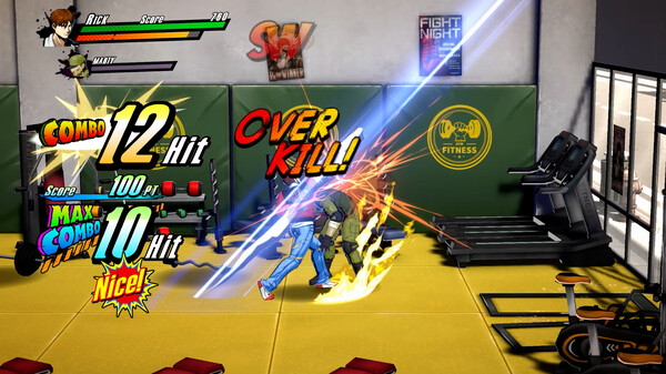 Screenshot of RUSHING BEAT X: Return Of Brawl Brothers gameplay showing in-action mechanics