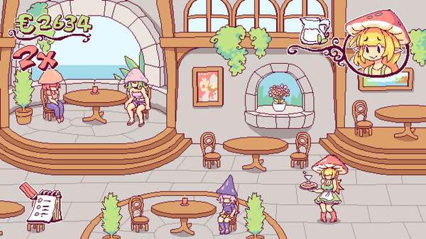 Screenshot of Futanari di Funghi gameplay showing in-action mechanics