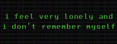 i feel very lonely and i don't remember myself