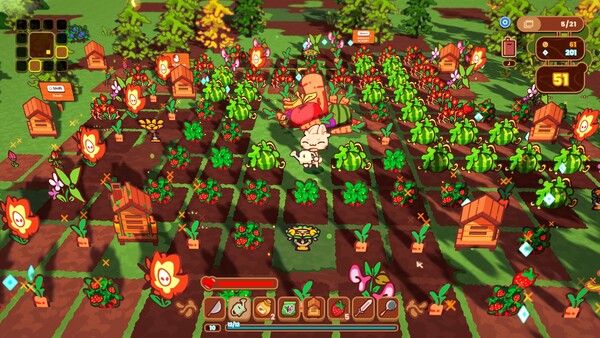 Screenshot of The Rabbit Haul gameplay showing in-action mechanics