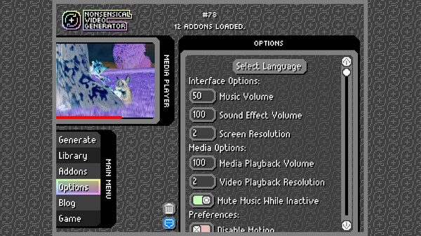 Screenshot z Nonsensical Video Generator Screenshot z Nonsensical Video Generator