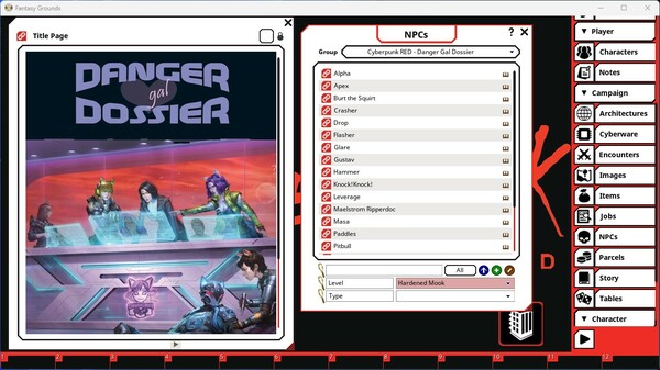 Fantasy Grounds - Cyberpunk RED - Danger Gal Dossier