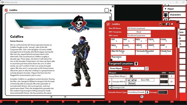 Fantasy Grounds - Cyberpunk RED - Danger Gal Dossier