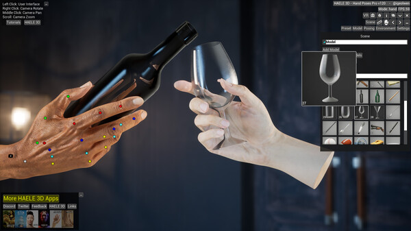 Screenshot z HAELE 3D - Hand Poses Pro - Drawing References Screenshot z HAELE 3D - Hand Poses Pro - Drawing References