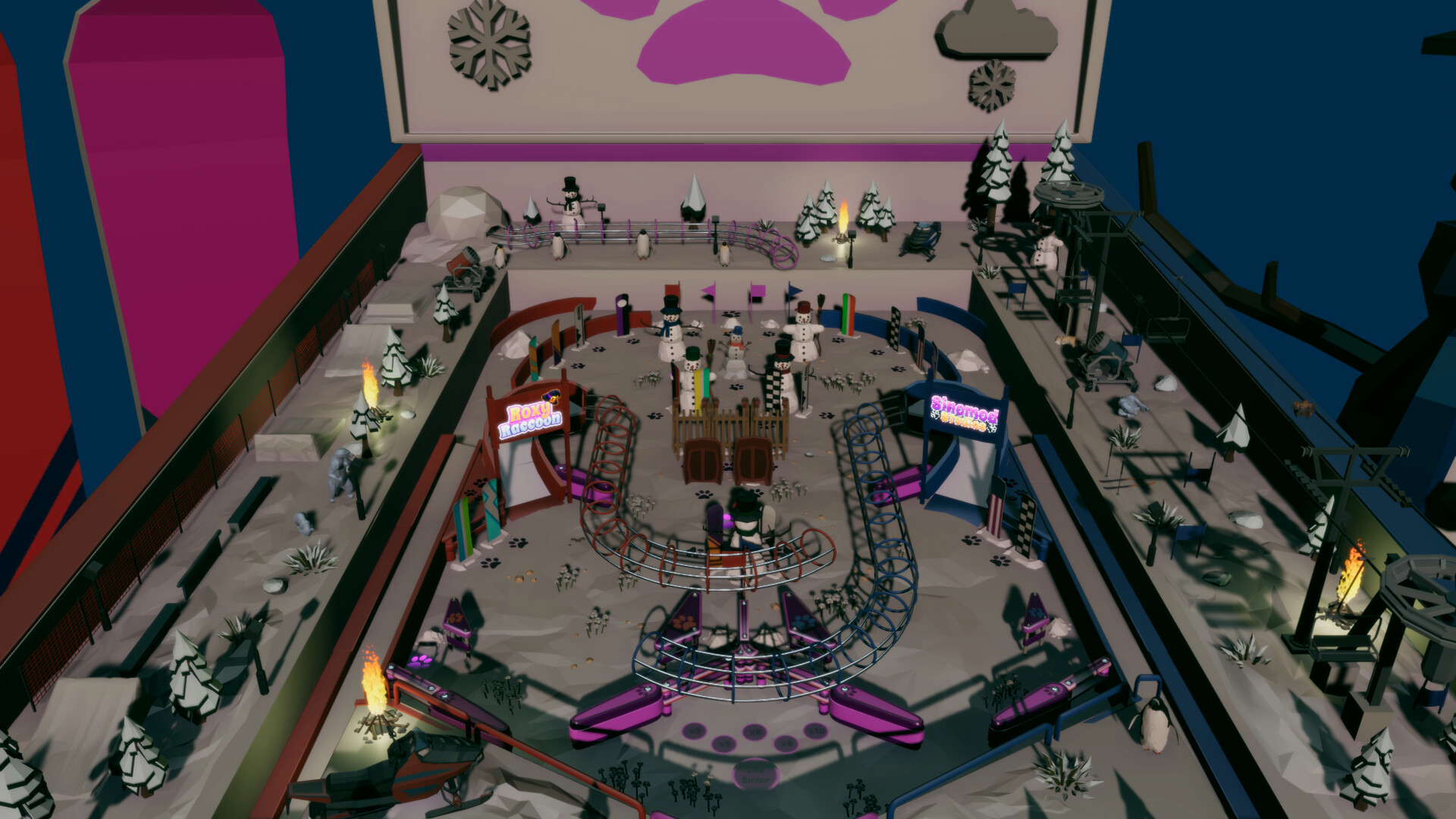 Roxy Raccoon's Pinball Panic - Winter Whimsy Featured Screenshot #1