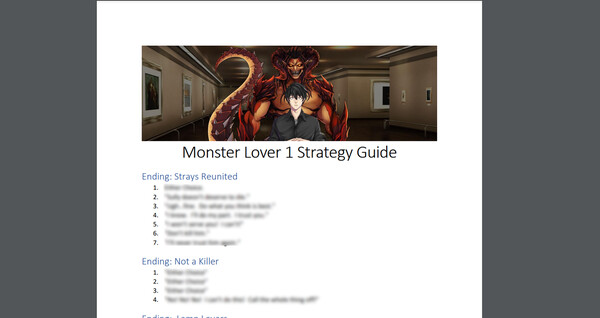 Monster Lover 1: Strategy Guide