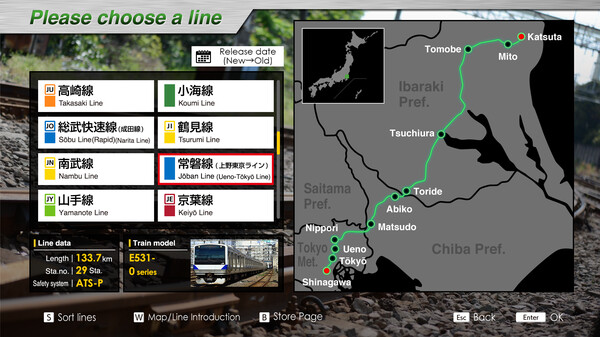 JR EAST Train Simulator: Joban Line (Shinagawa to  Katsuta) E531-0 series