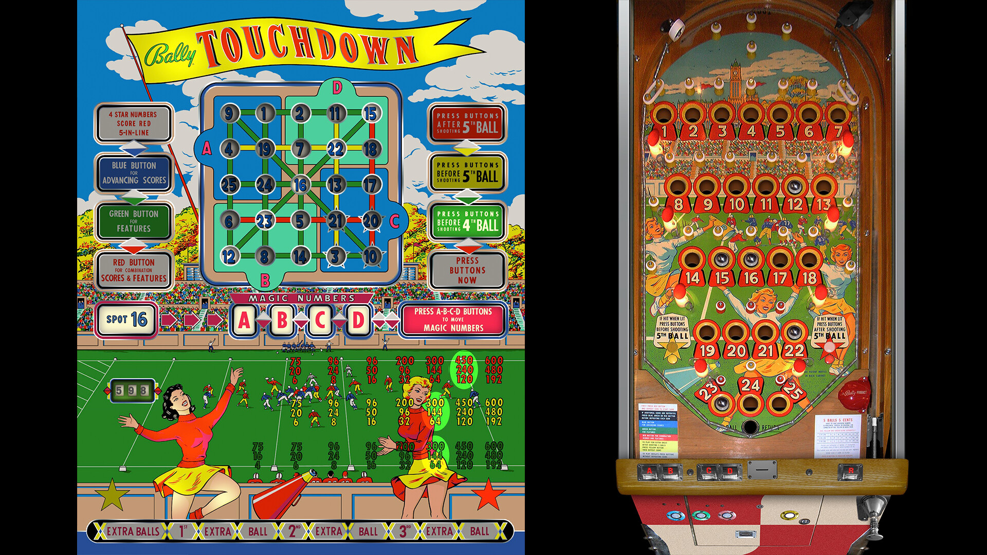 Bingo Pinball Gameroom - Bally Touchdown Featured Screenshot #1