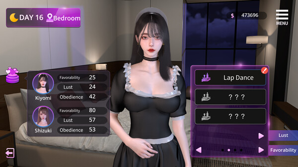 Screenshot of Maid Sisters' Service gameplay showing in-action mechanics