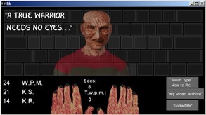 iReact Freddy Silent Reactions to WPM speed Bursts. video thumbnail for Touch Typing Home Row Speed Grinder - iReact Freddy Krueger Nightmare Custom Art Keyboard