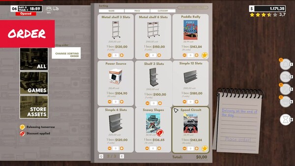 Manage, buy, sell, live a game store!