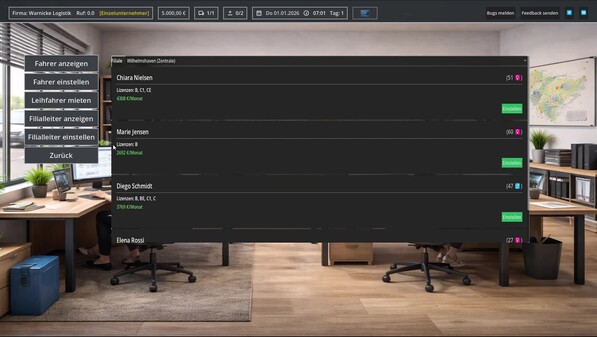 Der erste Tag im neuen Geschäft