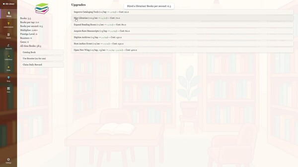 Idle Library Gameplay