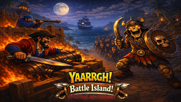 YAARRGH! Battle Island! Build by Day. Survive the Enemy Siege.