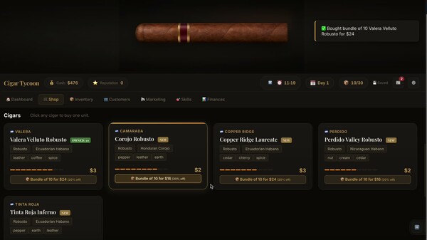Cigar Tycoon — Gameplay