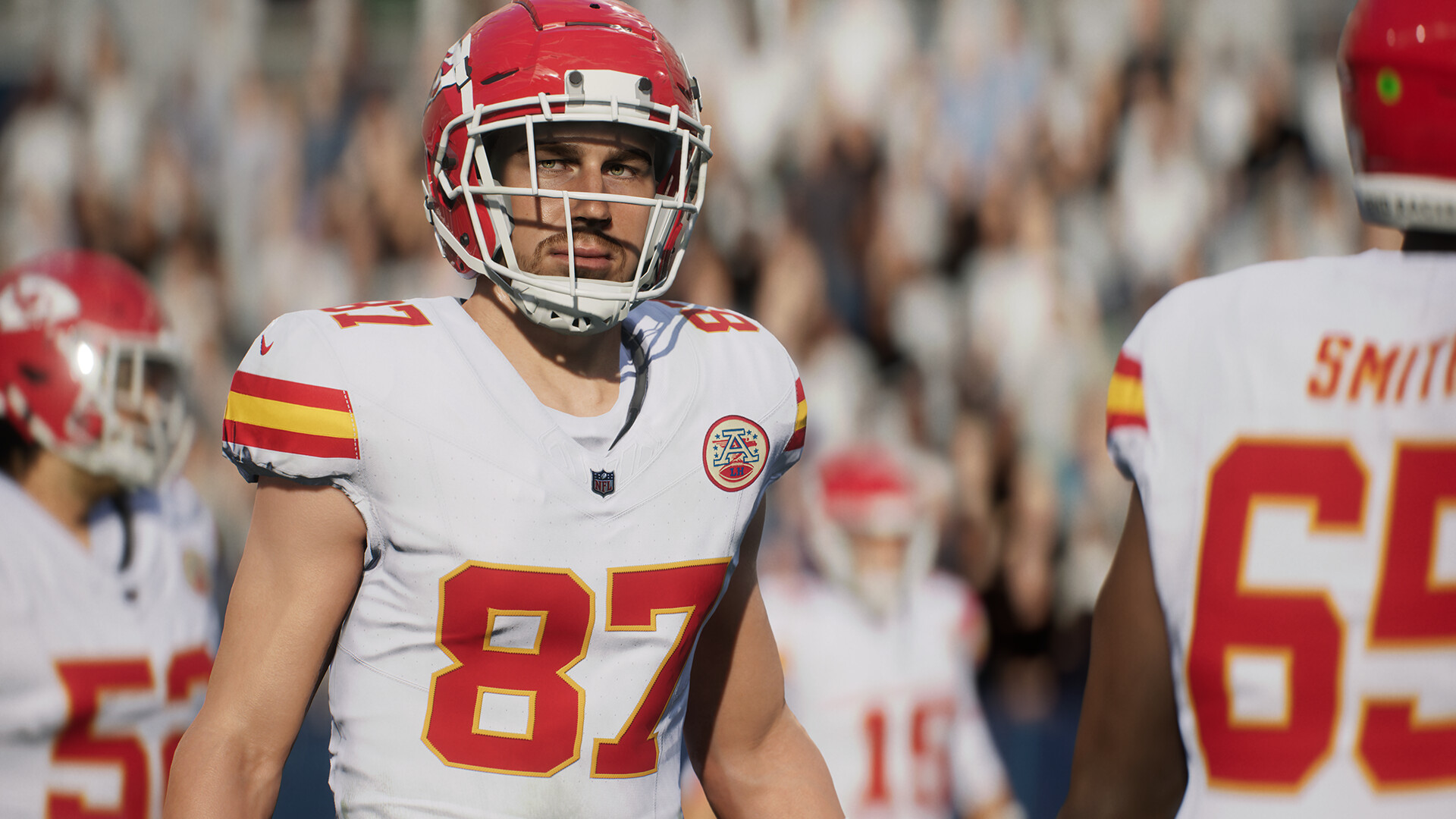 Captura del mode "Madden Ultimate Team", amb diverses cartes de jugadors de la NFL a la pantalla, destacant una de les llegendes de la lliga.