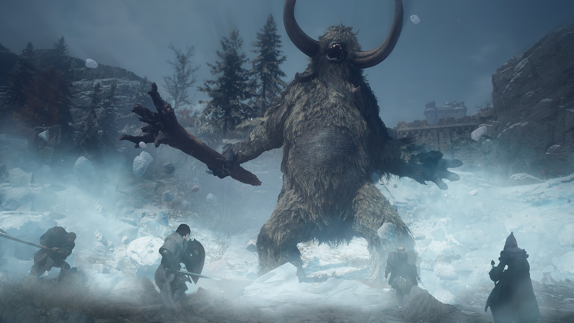 The Norgan Giant can entomb an entire party in ice with a single breath. Screenshot: Capcom