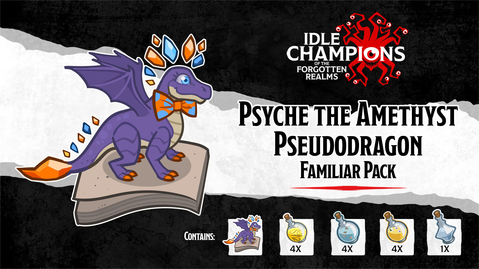 Idle Champions - Psyche the Amethyst Pseudodragon Familiar Pack Featured Screenshot #1